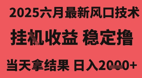 2025六月最新风口技术，无人挂G撸礼物，长期稳定 一个小时收益2k+，小白当天拿结果【揭秘】-柚子网创