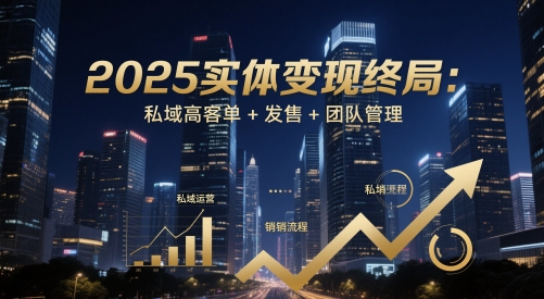 2025实体变现终局：私域高客单+发售+团队管理-柚子网创