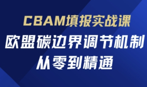 CBAM填报实战课，欧盟碳边界调节机制，从零到精通-柚子网创