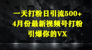 一天打粉日引流500+，4月份最新视频号打粉，引爆你的微信-柚子网创