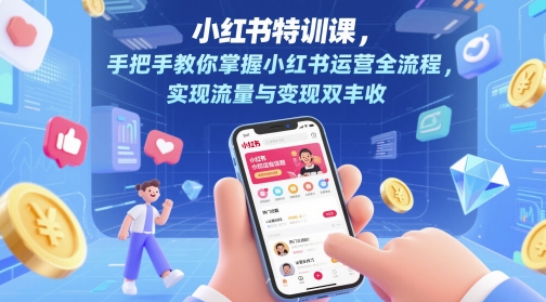 小红书特训课，手把手教你掌握小红书运营全流程，实现流量与变现双丰收-柚子网创