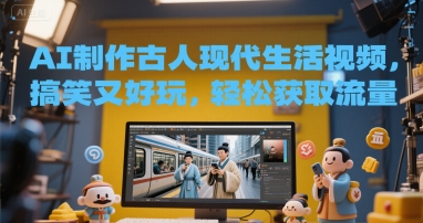 AI制作古人现代生活视频，搞笑又好玩，轻松获取流量-柚子网创