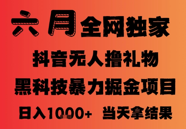 25年6月抖音无人直播最新暴力撸音浪掘金，小白可做，可批量矩阵放大，长期稳定日入1k+【揭秘】-柚子网创