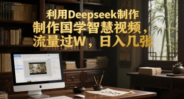 利用Deepseek制作国学智慧视频，流量过W，日入几张-柚子网创