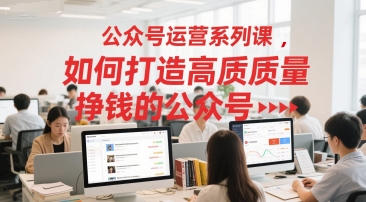 公众号运营系列课，如何打造高质量挣钱的公众号-柚子网创