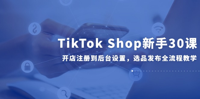 （14960期）TikTok Shop新手30课，开店注册到后台设置，选品发布全流程教学-柚子网创
