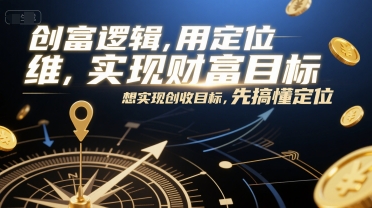创富逻辑，用定位思维实现财富目标，想实现创收目标，先搞懂定位-柚子网创