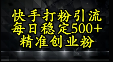 快手精准式打粉引流，每日稳定500+精准创业粉-柚子网创