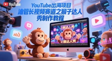 YouTube出海项目，油管长视频赛道之猴子达人秀制作教程-柚子网创