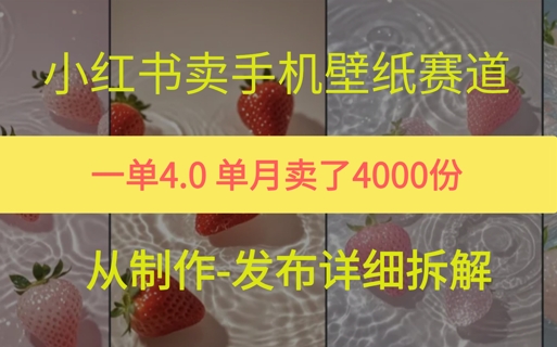 小红薯手机壁纸变现，4块钱一张的图，单月卖了5000份-柚子网创