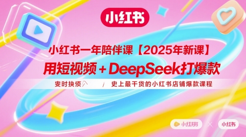 小红书一年陪伴课【2025年新课】，用短视频+deepSeek打爆款，史上最干货的小红书店铺爆款课程-柚子网创