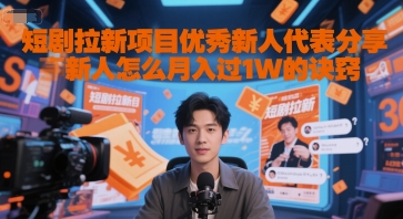 短剧拉新项目优秀新人代表分享新人怎么月入过1W的诀窍-柚子网创