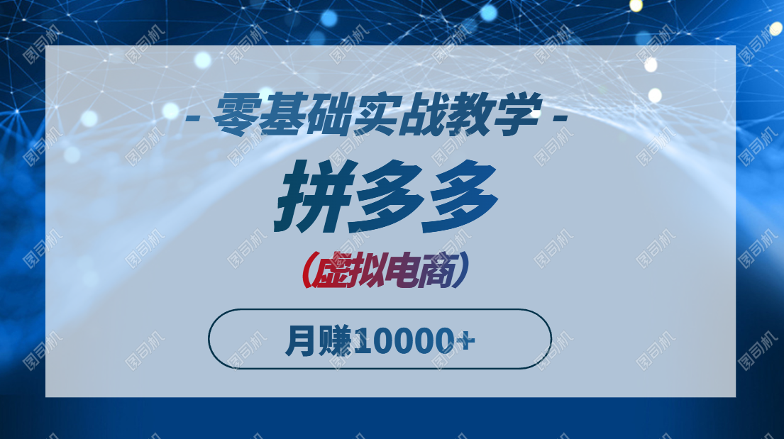 （14880期）拼多多虚拟电商，零基础实战教学，快速打爆商品，新手也能月入10000+-柚子网创
