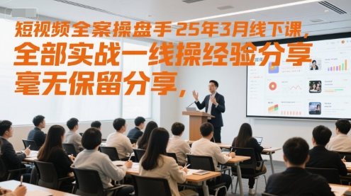 短视频全案操盘手25年3月线下课，全部实战一线操盘手经验分享，毫无保留分享，全是干货-柚子网创