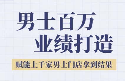 2025男士美业百万业绩打造，赋能上千家男士门店拿到结果-柚子网创