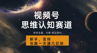视频号新玩法，思维认知赛道，利用软件去重分割，轻松爆流量，新手宝妈一天轻松几张-柚子网创