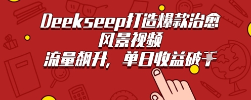 Deekseep制作治愈风景视频爆火出圈，单日收益几张，流量持续飙升-柚子网创