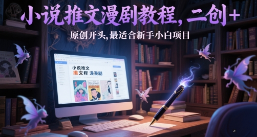 小说推文漫剧教程，二创+原创开头，最适合新手小白项目-柚子网创