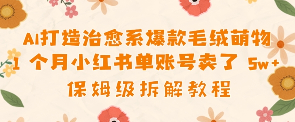 AI打造治愈系爆款毛绒萌物1个月卖了几w，保姆级项目拆解-柚子网创