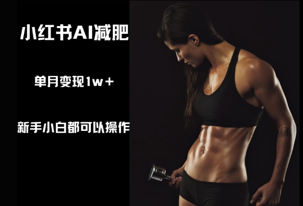 小红书AI减肥，新手小白都可以操作，单月变现1w+-柚子网创
