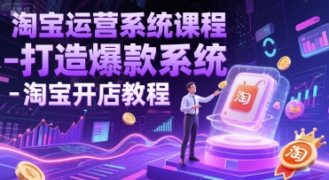 淘宝运营系统课程-打造爆款系统-淘宝开店教程-柚子网创