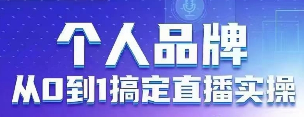 个人品牌：从0到1搞定直播实操，用直播为你的个人品牌赋能，六大实操板块，放大个人影响力-柚子网创