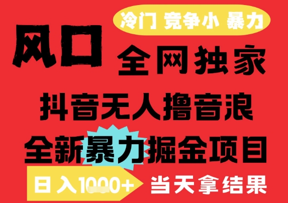 25年6月高爆抖音无人直播最新撸音浪掘金项目，解放双手小白可做，无脑日入1k+，门槛低【揭秘】-柚子网创