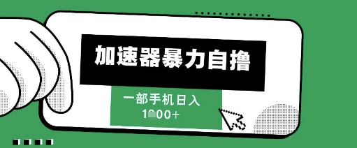 205新风口，加速器暴力自撸，单机日入1k+【揭秘】-柚子网创