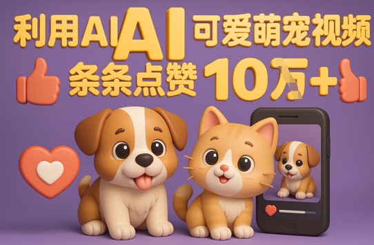 能骗过系统的AI萌宠视频制作全攻略：从0到 2W粉的爆款密码-柚子网创