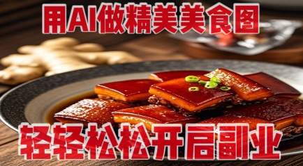 用AI做精美美食图，无需专业设备拍摄，轻轻松松开启副业-柚子网创
