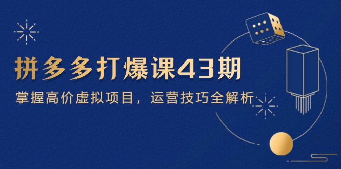 （14546期）拼多多打爆课第 43 期，掌握高价虚拟项目，运营技巧全解析（15节）-柚子网创