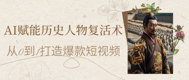 AI赋能历史人物复活术：从0到1打造爆款短视频，7天涨粉10W，小白也能月入过1W-柚子网创