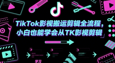 TikTok影视搬运剪辑全流程，小白也能学会从TK影视剪辑-柚子网创