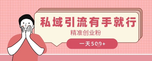 私域引流有手就行，日引500+精准创业粉-柚子网创
