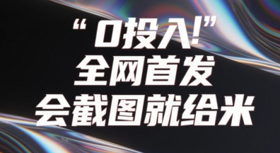 0投入，全网首发，会截图就给米，用户亲测有效，赶紧撸-柚子网创