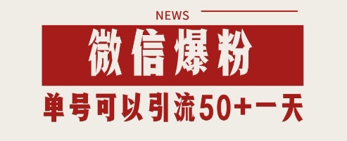 微信爆粉，私域暴力引流打法日引千粉 单号日进50+【揭秘】-柚子网创