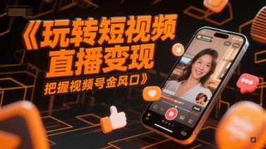 玩转短视频直播变现，把握视频号金风口-柚子网创