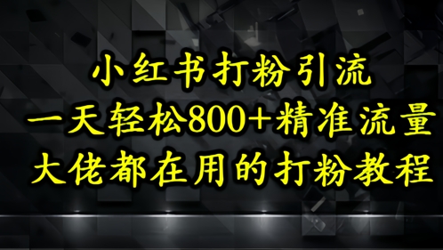 小红书打粉引流，一天轻松500+精准流量，大佬都在用的打粉教程-柚子网创