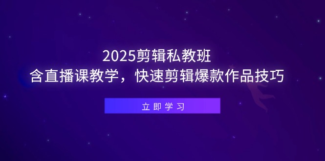 （14649期）2025剪辑私教班，含直播课教学，快速剪辑爆款作品技巧-柚子网创
