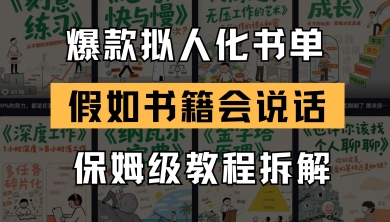 最新爆款拟人化书单玩法，假如书籍会说话，保姆级教程-柚子网创