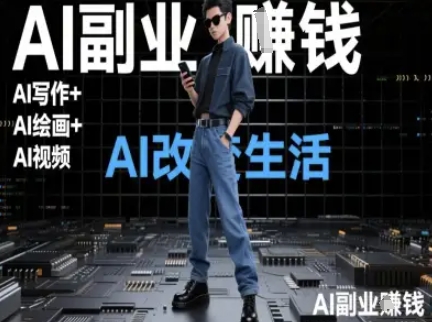 AI改变生活（Ai写作+AI绘画+Ai视频），AI副业挣钱-柚子网创