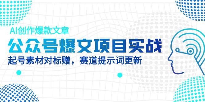 （14709期）公众号爆文项目实战，AI创作爆款文章，起号素材对标赠（附赛道AI提示词）-柚子网创