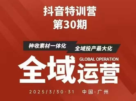 抖音特训营第30期线下培训资料，没有录音视频，正版整理的脑图资料及学员总结核心点-柚子网创