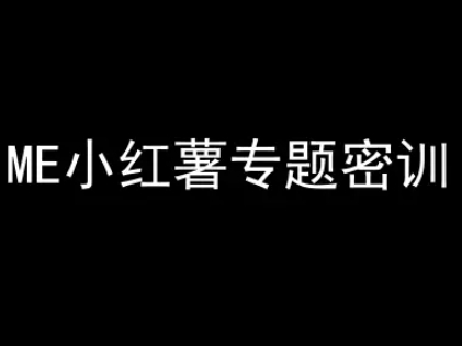 ME小红薯专题密训-小红书电商教程-柚子网创