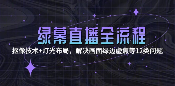 （15044期）绿幕直播全流程：抠像技术+灯光布局，解决画面绿边虚焦等12类问题-柚子网创