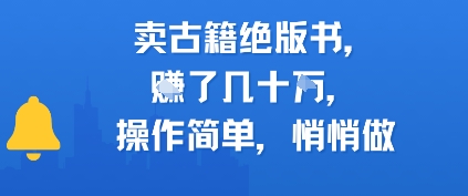 卖古籍绝版书，挣了几十个，操作简单，悄悄做-柚子网创