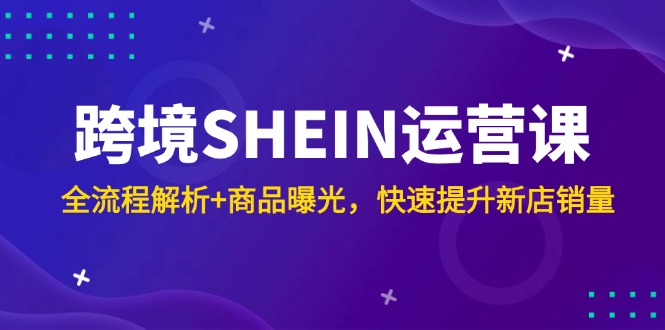 （14832期）跨境SHEIN运营课，全流程解析+商品曝光，快速提升新店销量-柚子网创