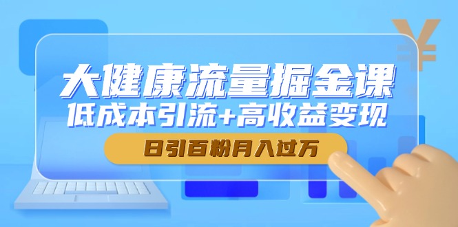 （14811期）大健康流量掘金课，低成本引流+高收益变现，日引百粉月入过万-柚子网创