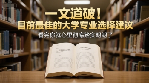 付费文章：一文道破！目前最佳的大学专业选择建议，看完你就心里彻底踏实明朗了-柚子网创