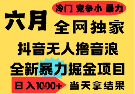 25年6月高爆抖音无人直播最新撸音浪掘金项目，小白可做，无脑日入1k+，门槛低可批量矩阵【揭秘】-柚子网创